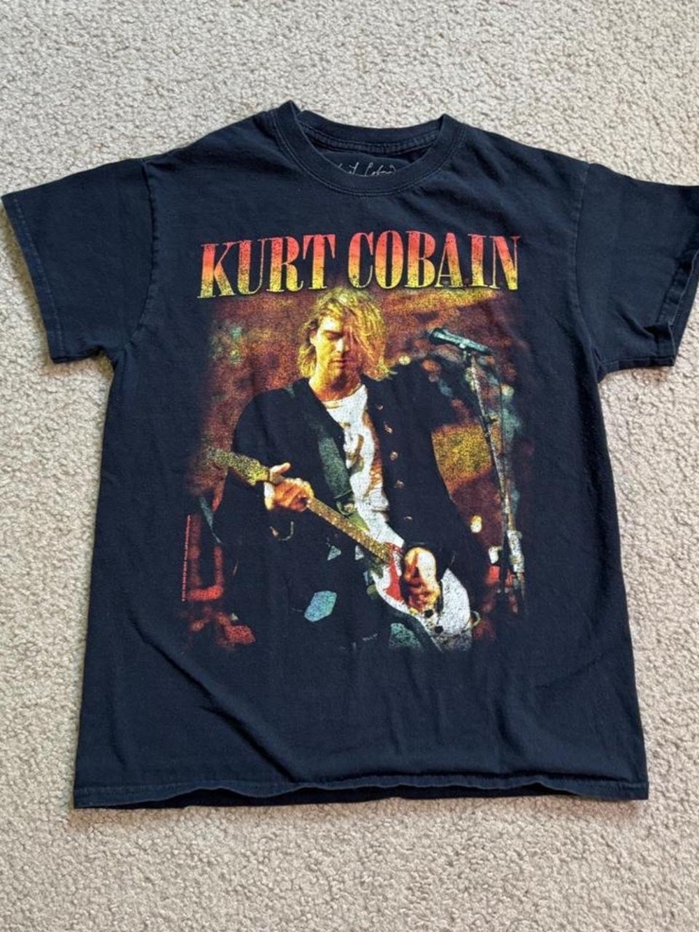 Black Kurt Cobain Graphic Tee - Men's Band Shirt